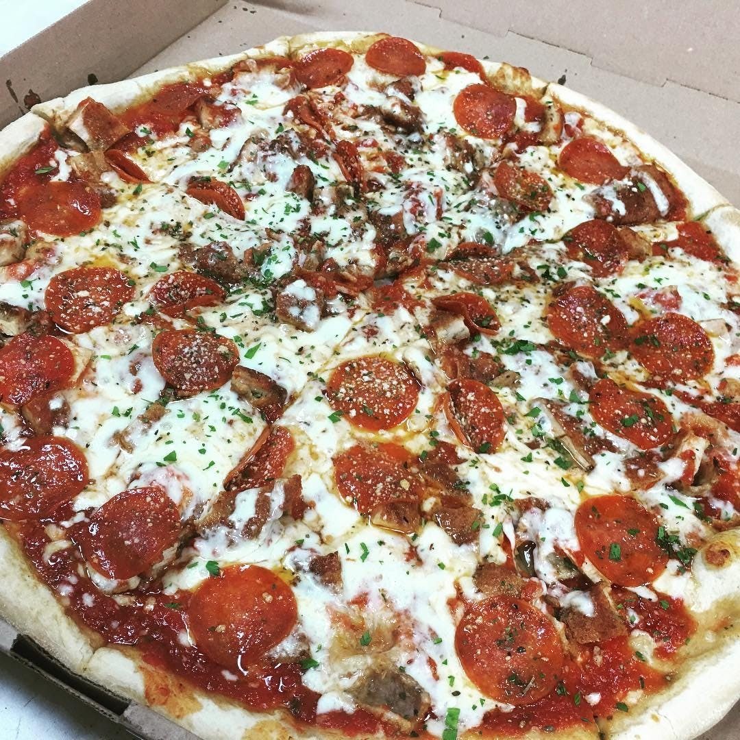 Chicken Pepperoni Parm Pizza.
