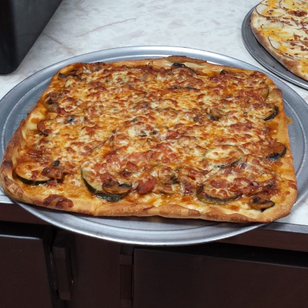 Sicilian Eggplant Pizza with Ricotta Cheese.